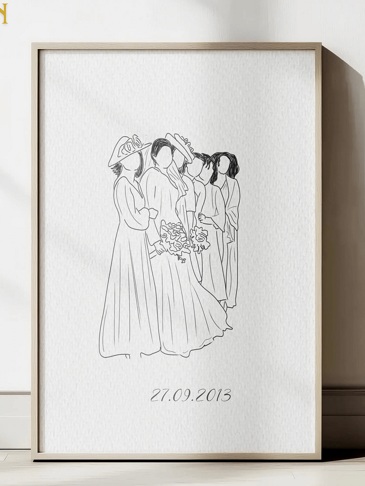 Custom Line Drawing from Photo outline portrait product image (2)