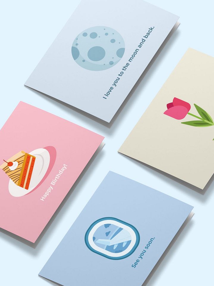 Printable Greeting Cards Set of 4 Designs (7