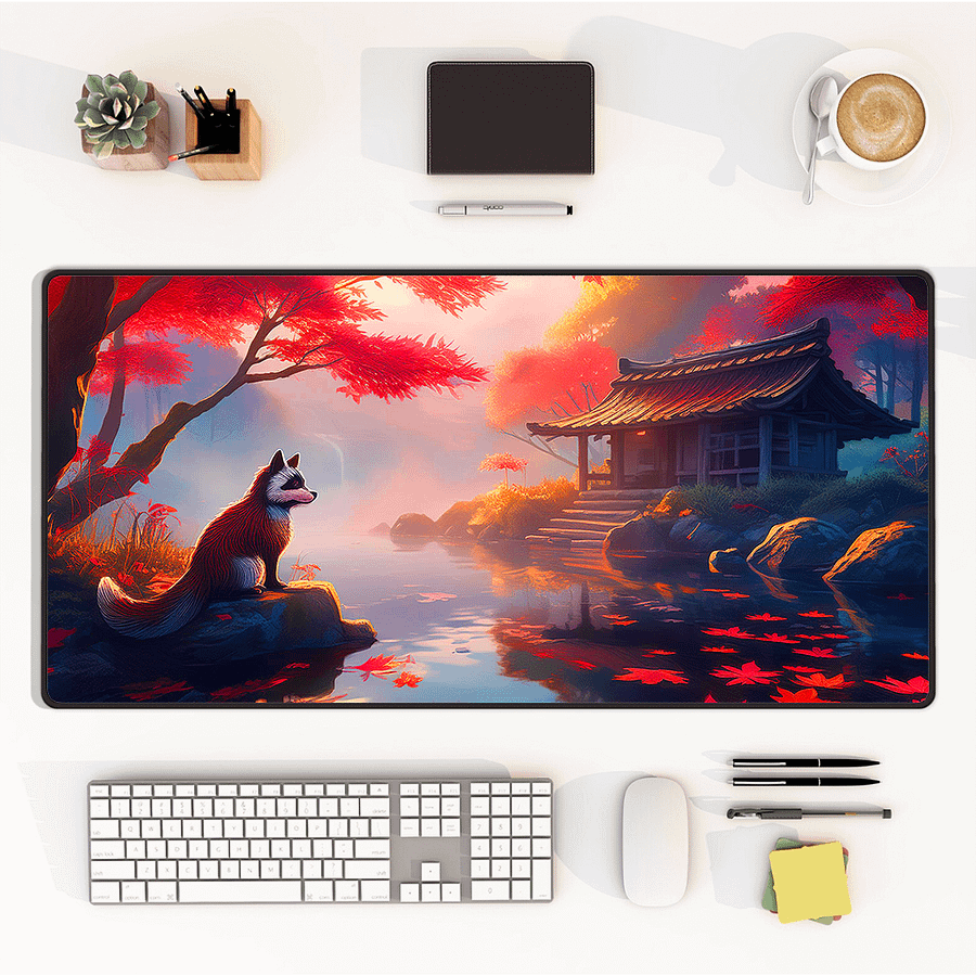 Tanuki Retreat Large Desk Mat (15.5 x 31.5) product image (1)