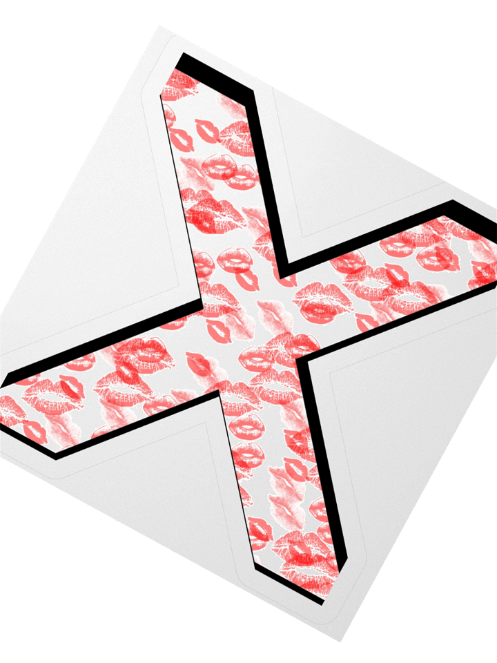 White X Red Lipstick Kisses | Kiss-cut Sticker product image (2)
