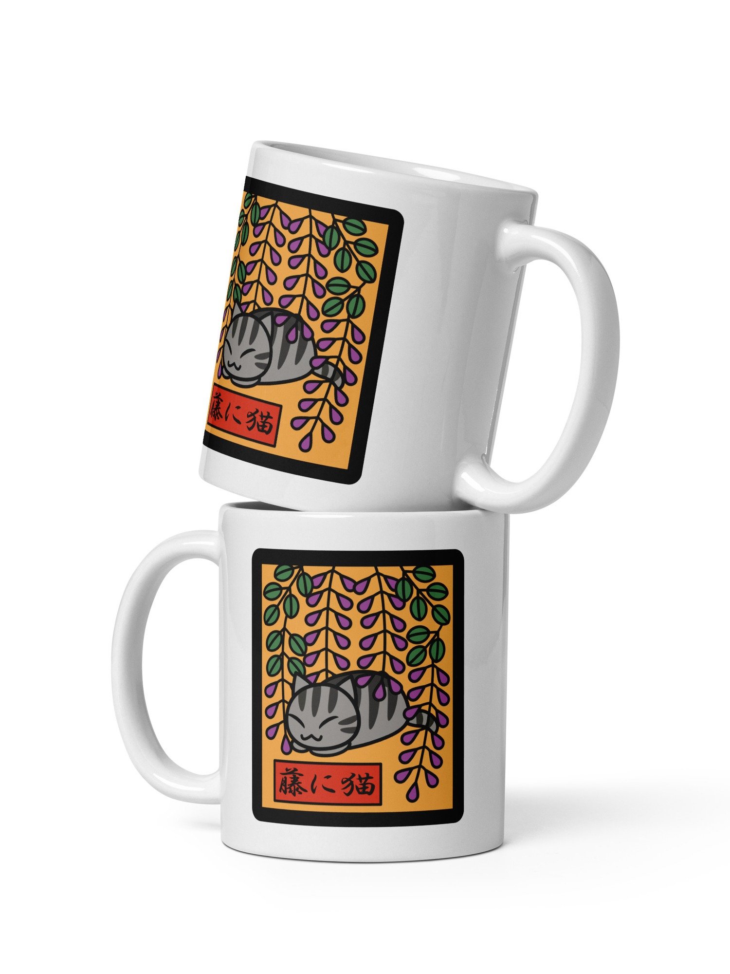 April Hanafuda Japanese Playing Card Cat 11 oz Mug product image (3)