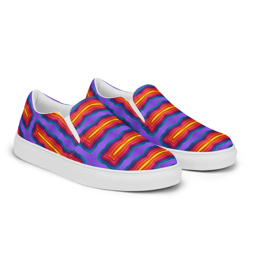 Vivid Mosaic Pattern -Women's Slip-On Canvas Shoes product image (9)