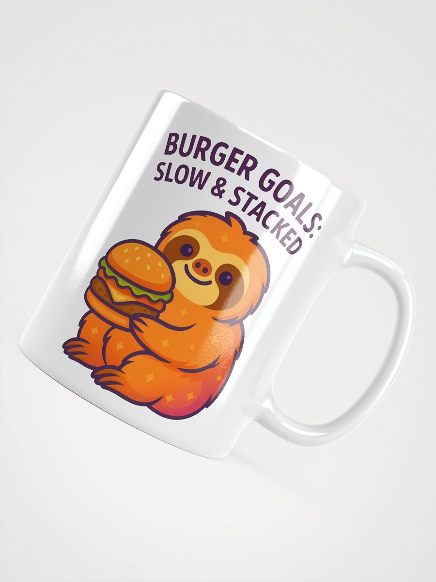 Burger Goals Sloth Mug – Funny Burger Coffee Cup for Foodies & Slow Mornings product image (4)