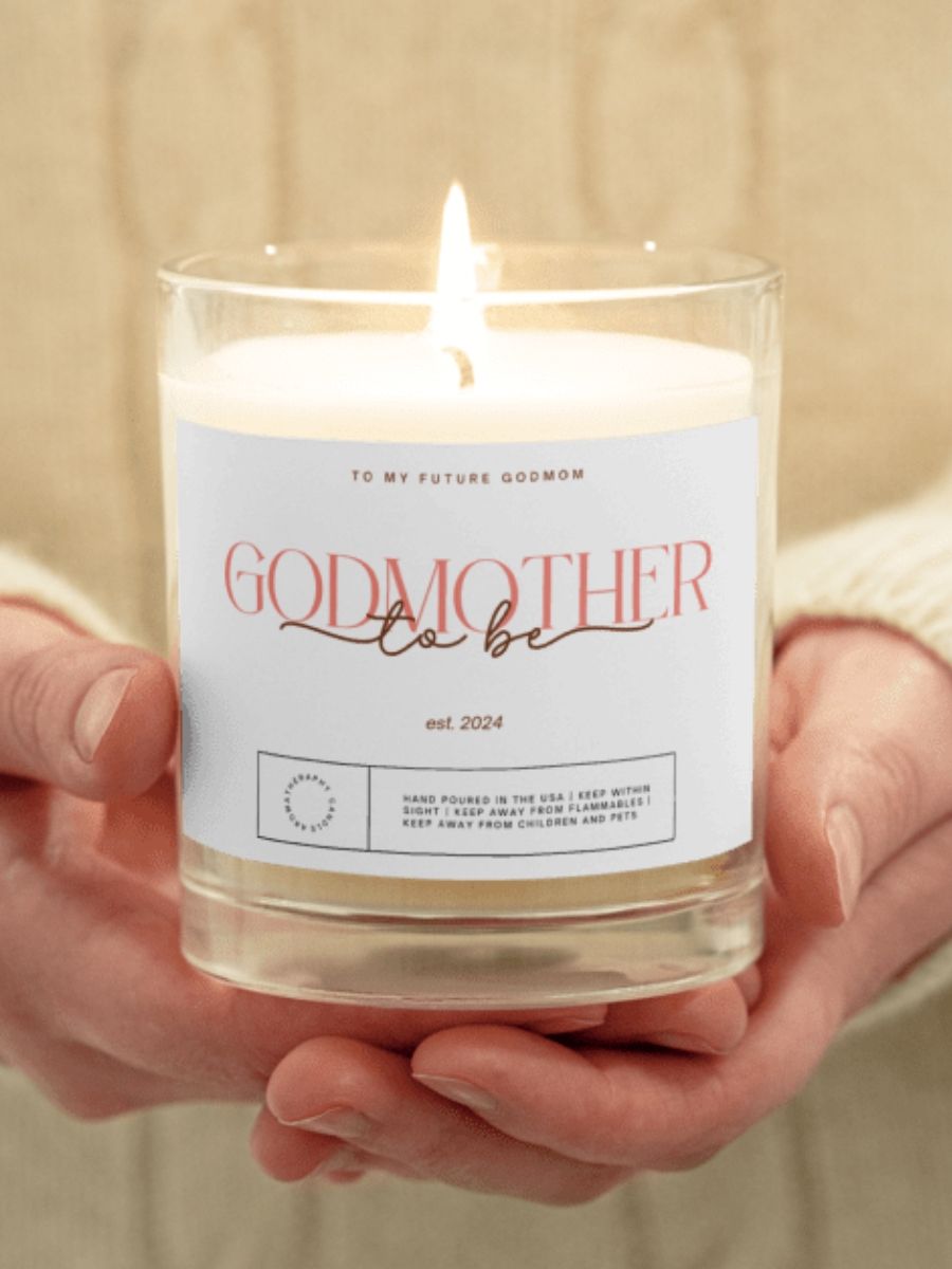 Elegant godmother proposal candle product image (1)