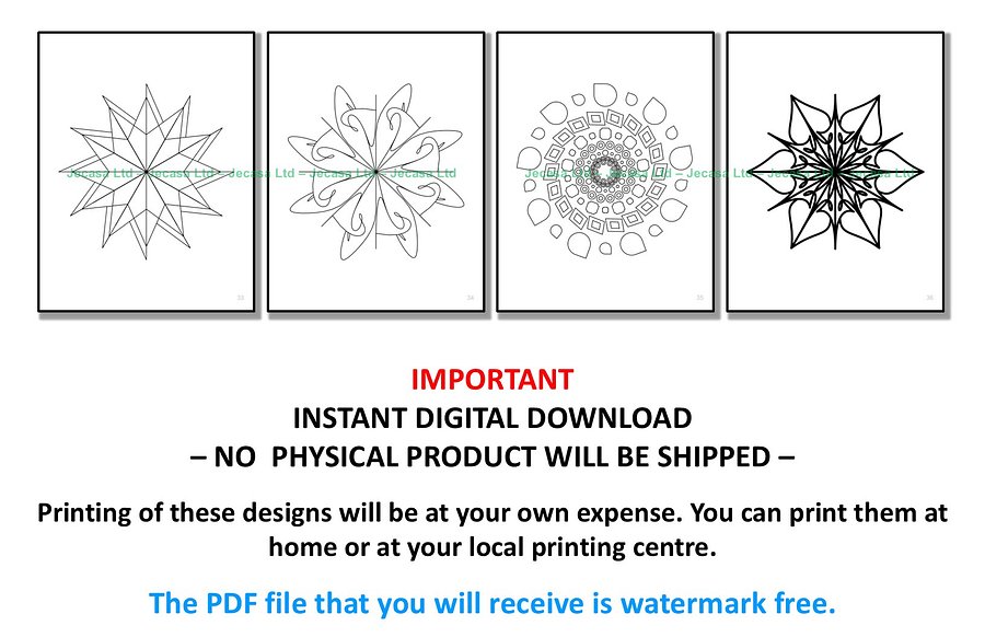 100 Geometric Mandala Coloring Pages | PDF | Digital File | Series GM2025 Vol. 11 product image (7)