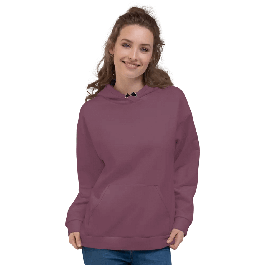 Plain Deep Purplish Red Soft Summer Unisex Recycled Polyester Heavyweight Premium Hoodie by Treasure Pie product image (4)