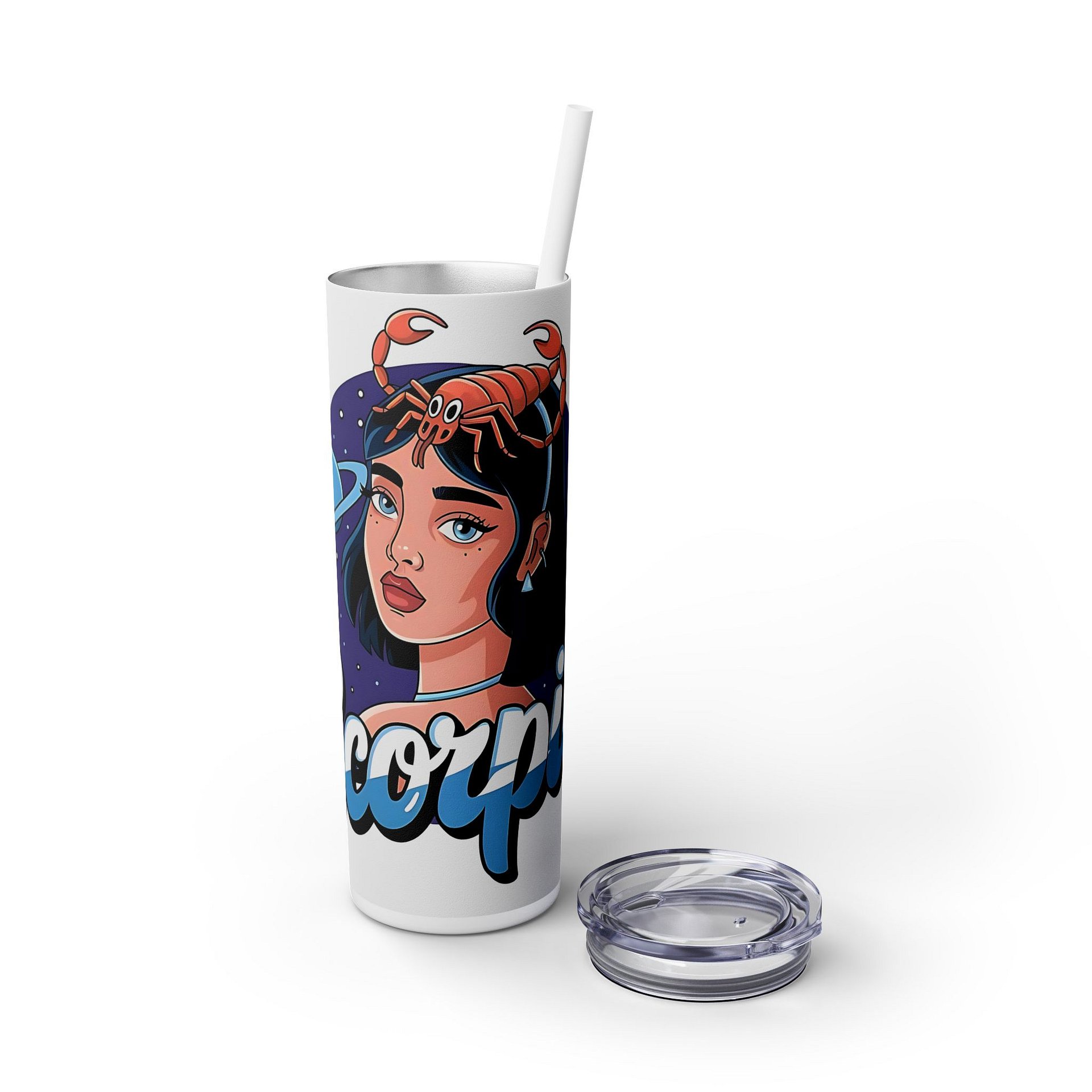 Scorpio Zodiac Tumbler Wrap Sublimation Design, Retro Astrology PNG, Scorpio Girl Illustration, Horoscope Gift for Scorpio Lovers product image (3)