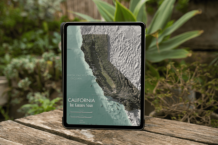 The State of California - Digital High Resolution Map product image (2)