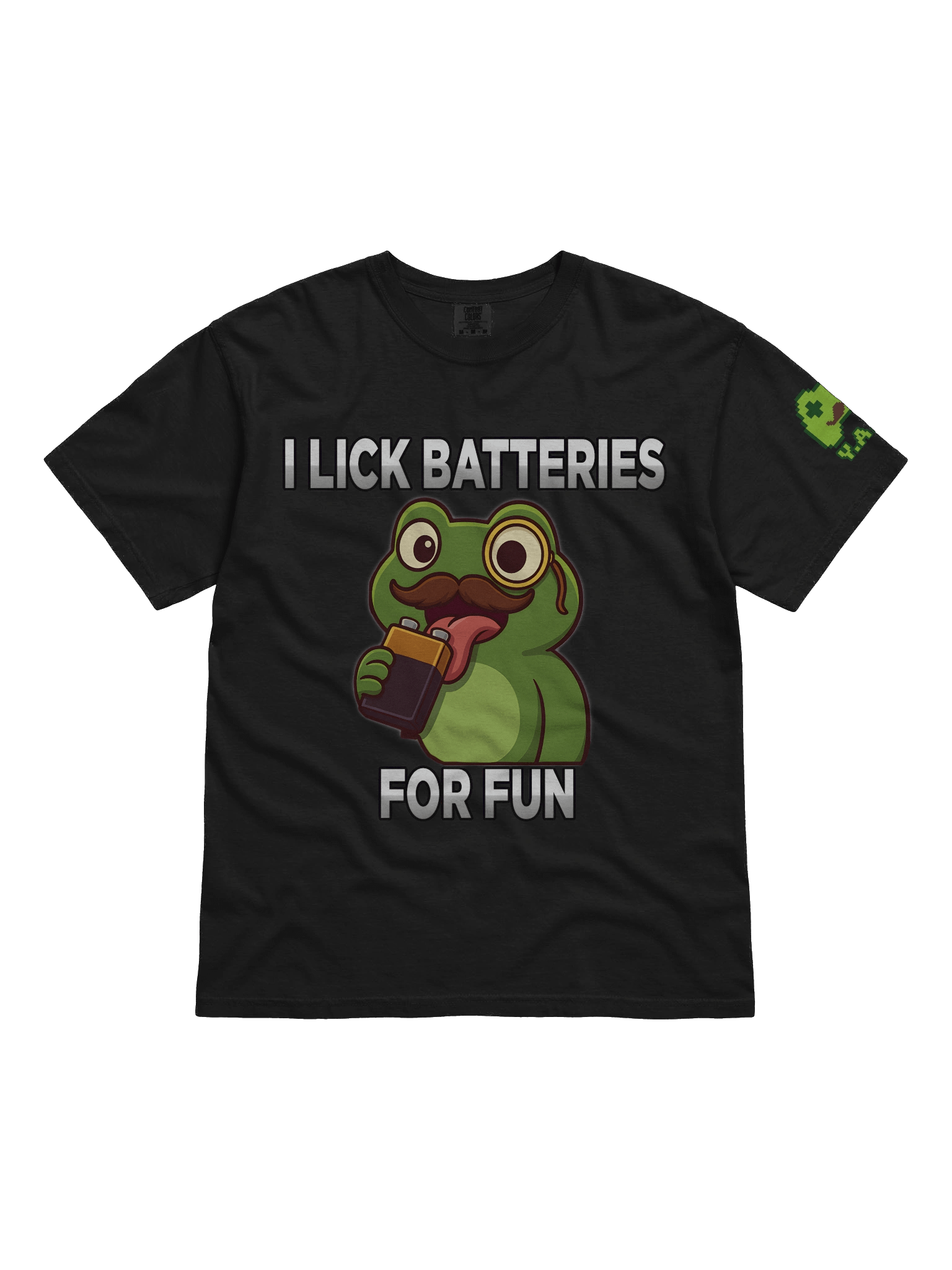 Whimsical Battery-Licking Frog T-Shirt product image (21)