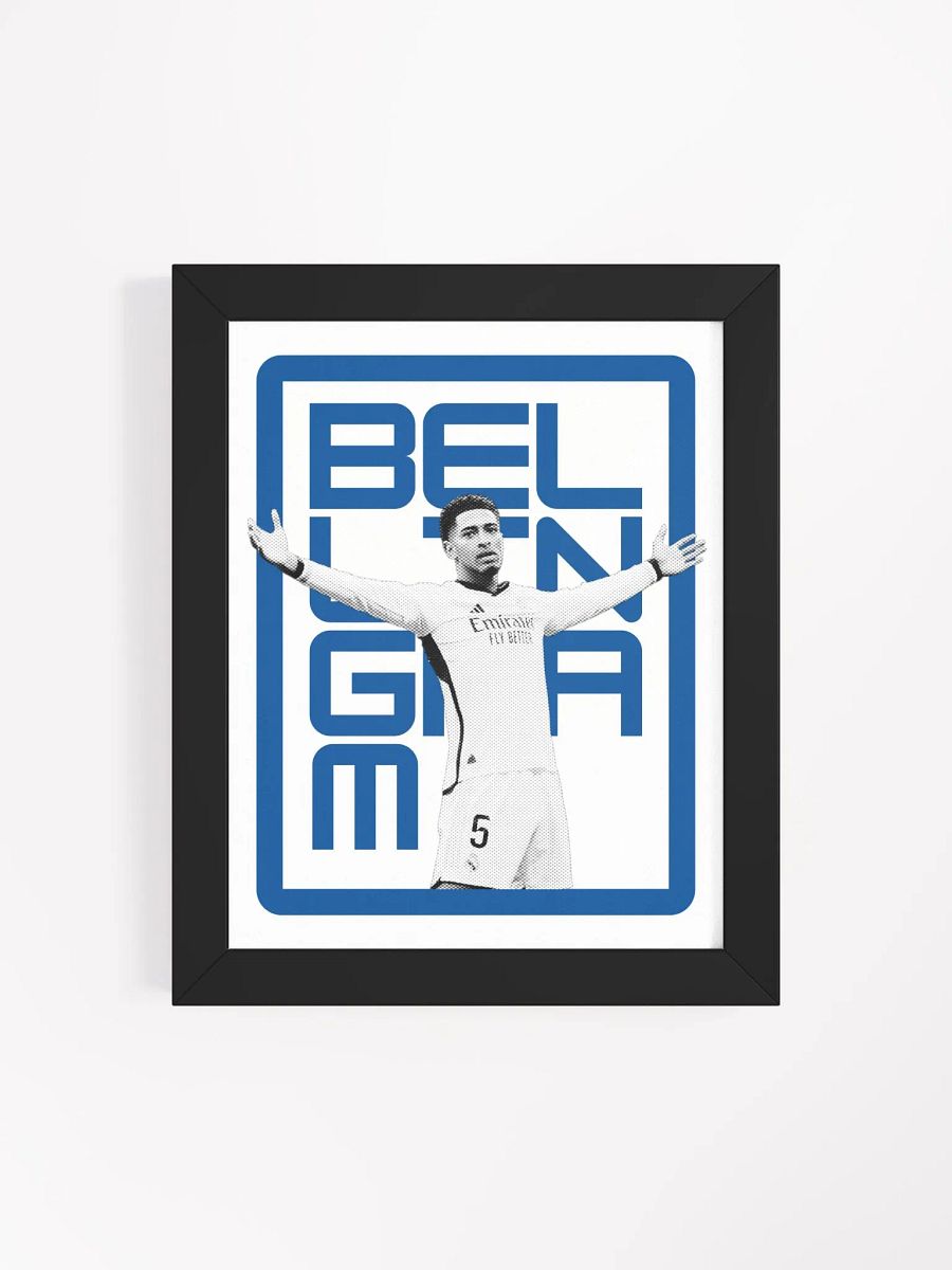 Jude Bellingham BW Real Madrid Name Art Framed Print product image (2)