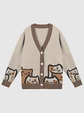 cats! cats everywhere! (taupe knitted cardigan) product image (2)