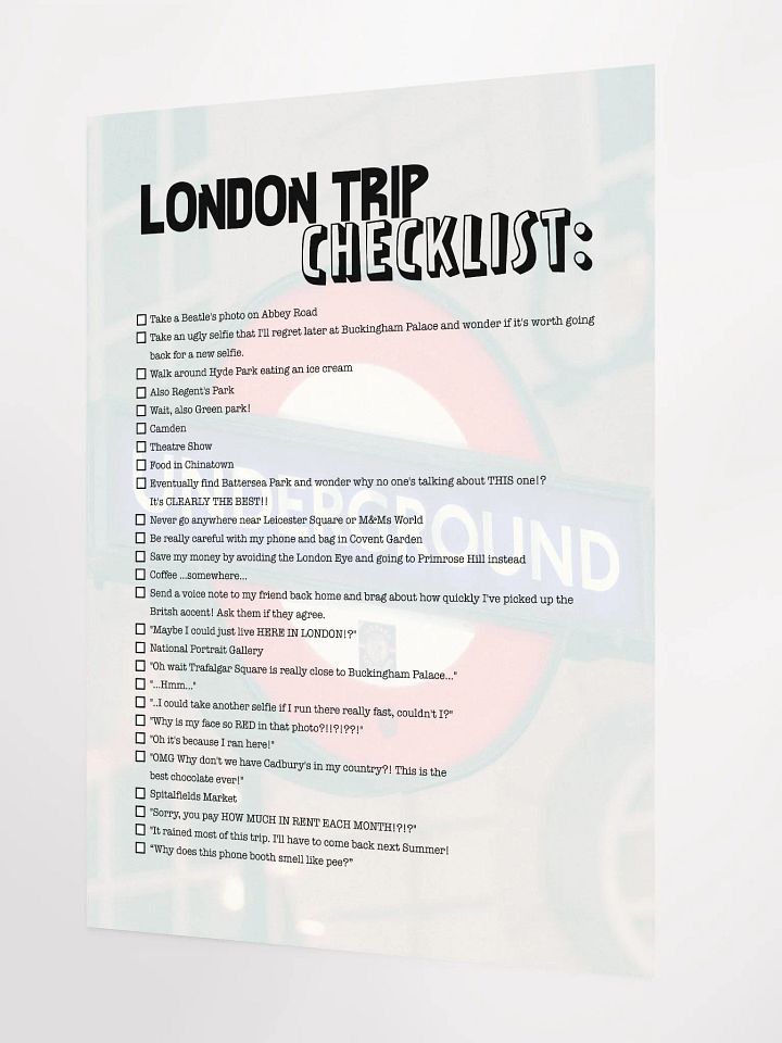 London Checklist Poster product image (2)