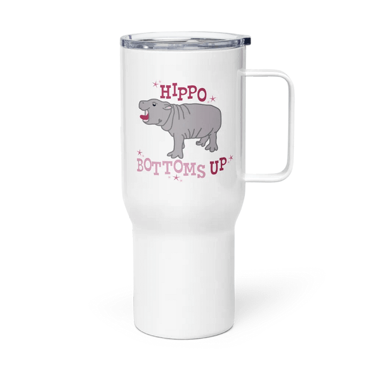 Hippo Bottoms Up Travel Mug | Moo Deng Inspired Merch product image (1)