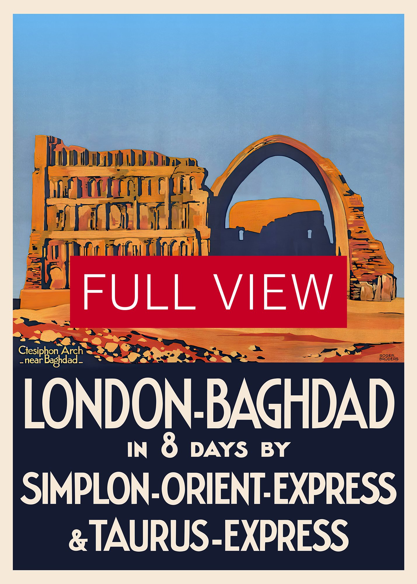 London, England - Baghdad, Iraq, Simplon Orient Express 1920s — retro travel poster, vintage travel art print, retro travel wall art product image (3)