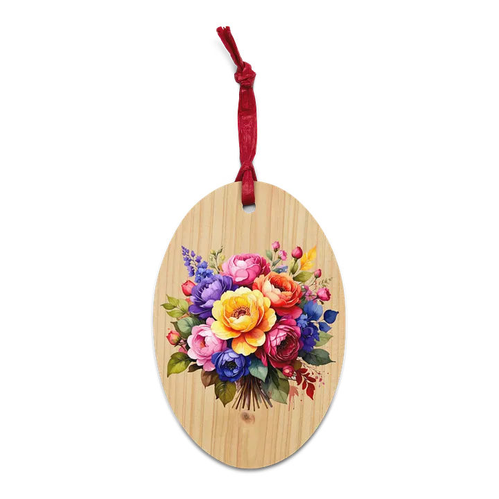 Columbia Road Market Vintage Style Wooden Hanging Tree Ornament (Floral) product image (1)