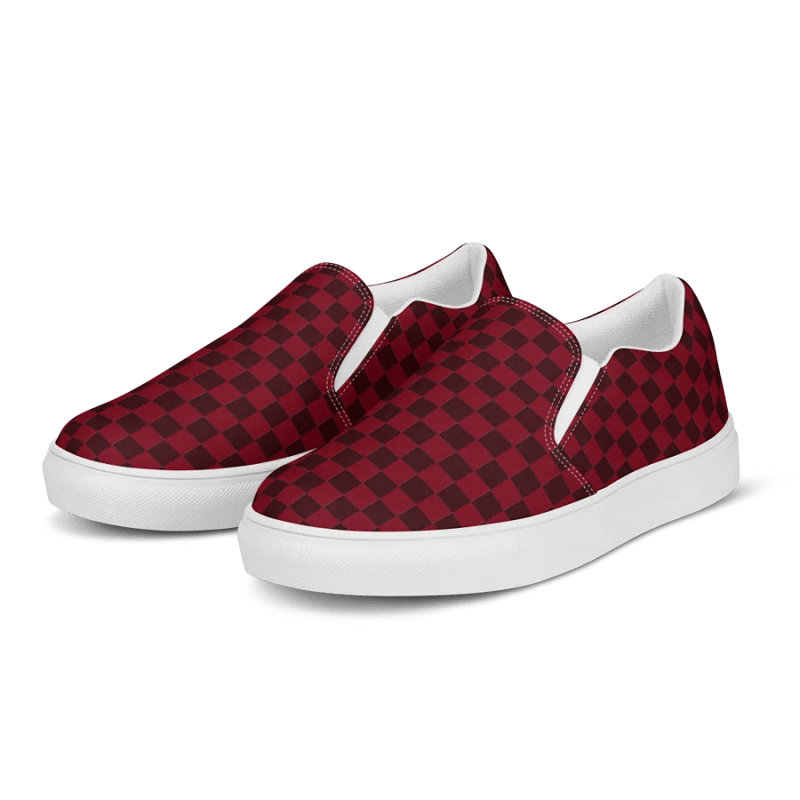 Elegant Red Checkered Mens Slip On Shoes n. 34 product image (1)