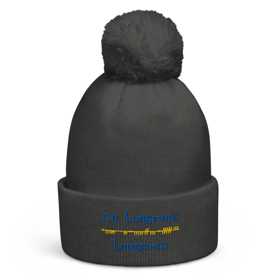 Longford/An Longfort Scholastic style Ogham embroidered Pom-Pom Beanie product image (5)