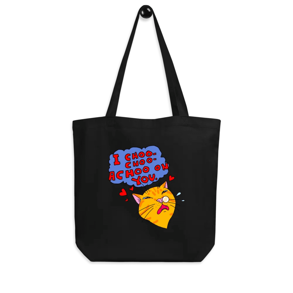 Achoo on You Orange Cat Totebag / Black-Oyster product image (3)