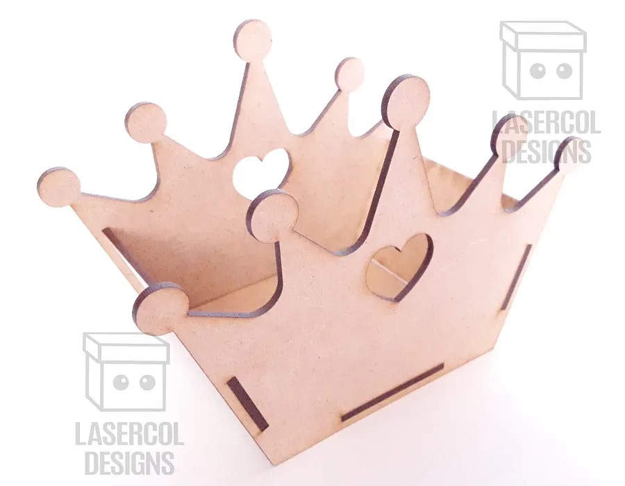 Crown Shaped Box (4 sizes, 3 Styles) - Laser Cut Files product image (5)