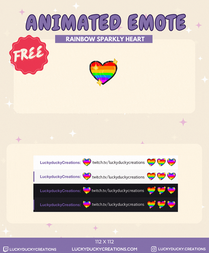 Animated Rainbow Heart Emote product image (1)