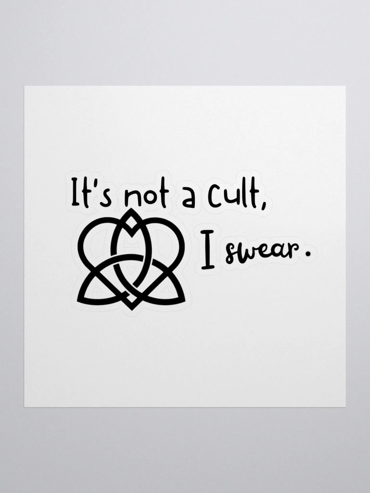 It's not a cult I swear Sticker, Black product image (1)