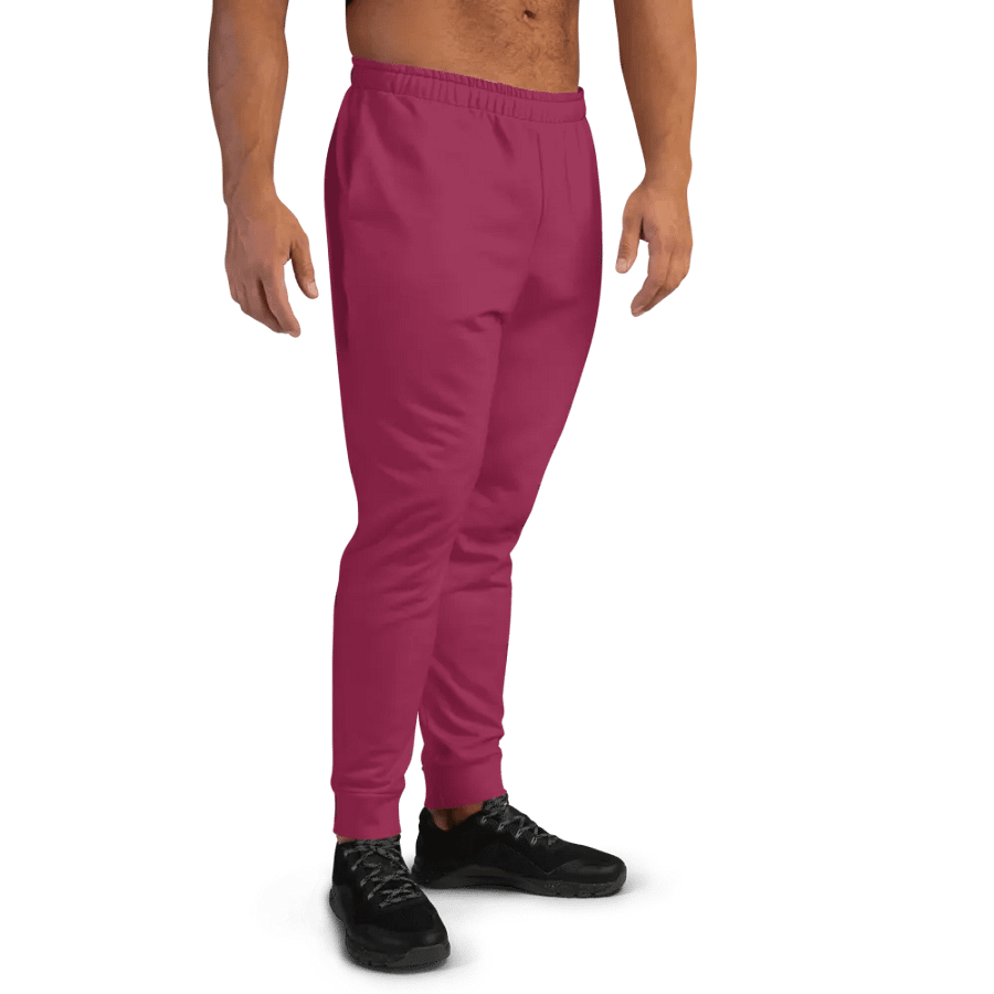 Plain Dark Red True Summer Recycled Polyester Premium Men's Joggers by Treasure Pie product image (11)