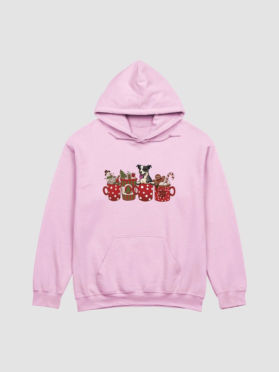 Cute Jack Russell Terrier(Black) in a Christmas Cup Hooded Sweatshirt | Funny Christmas JRT Pup in a Cup product image (9)