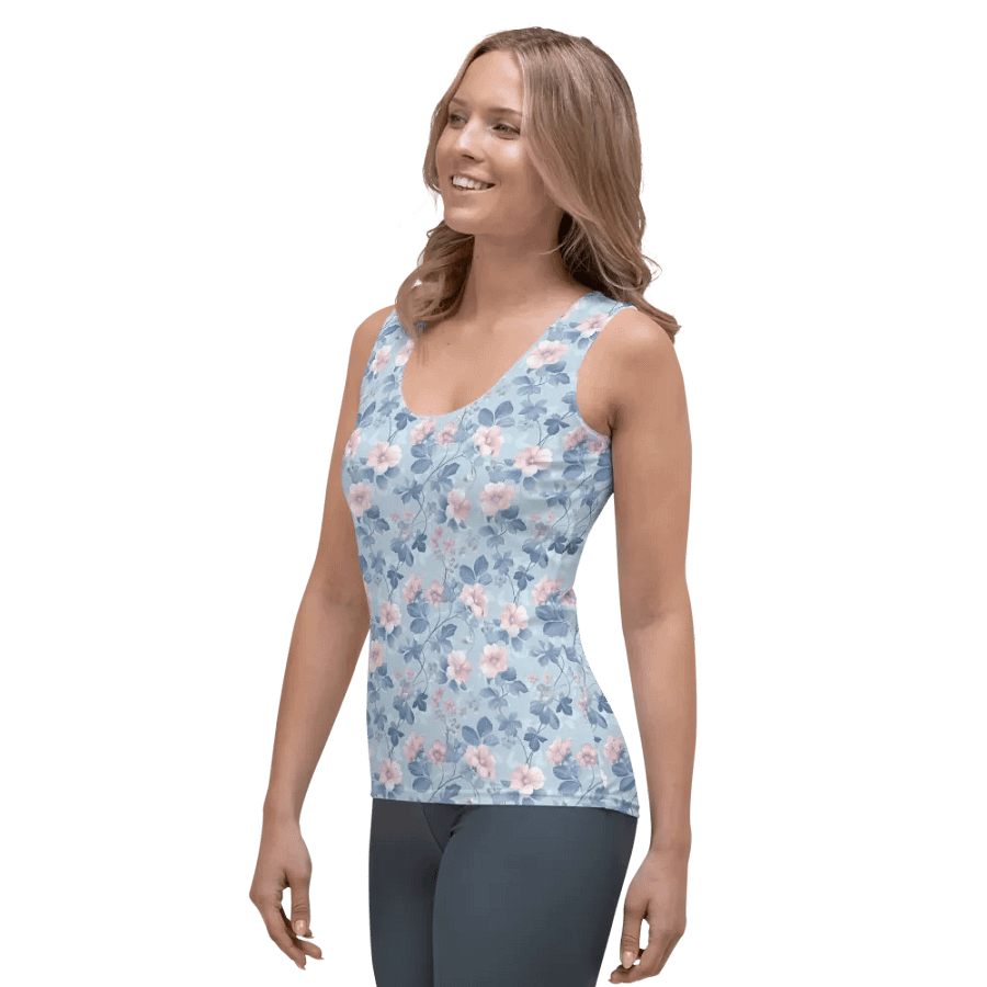 Serene Blue Blossoms Woman's Tank Top product image (3)