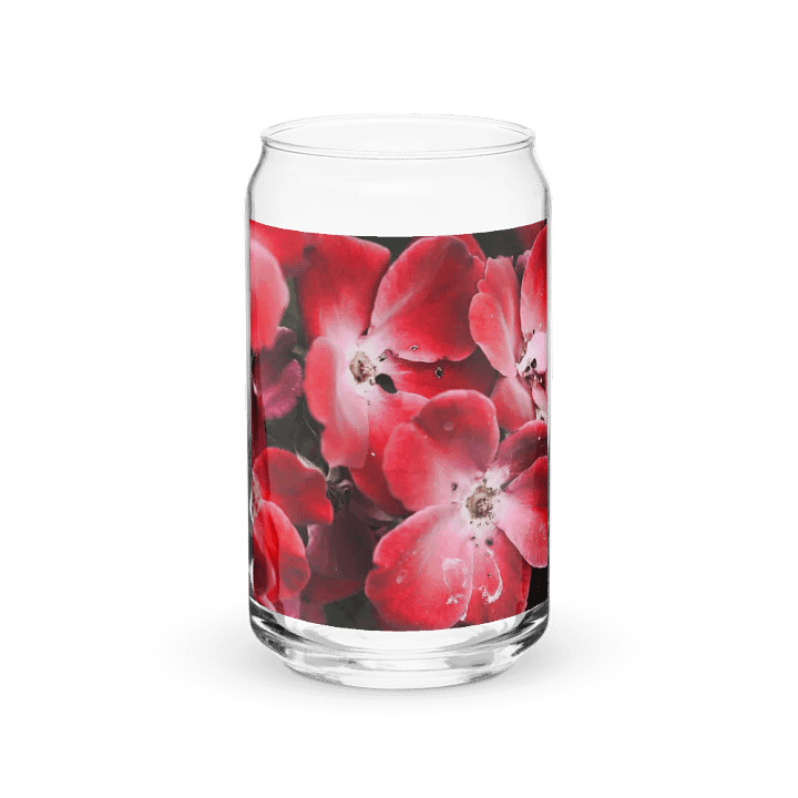 Bright Red Flowers Can Shaped Glass product image (2)