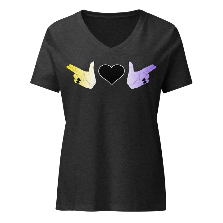 Finger Guns (enby flag) V Neck product image (3)