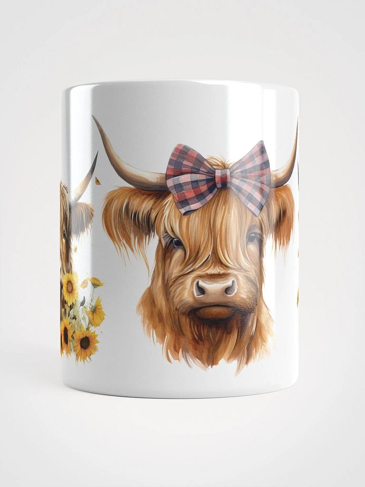 Highland Cow Trio White Glossy Mug product image (3)