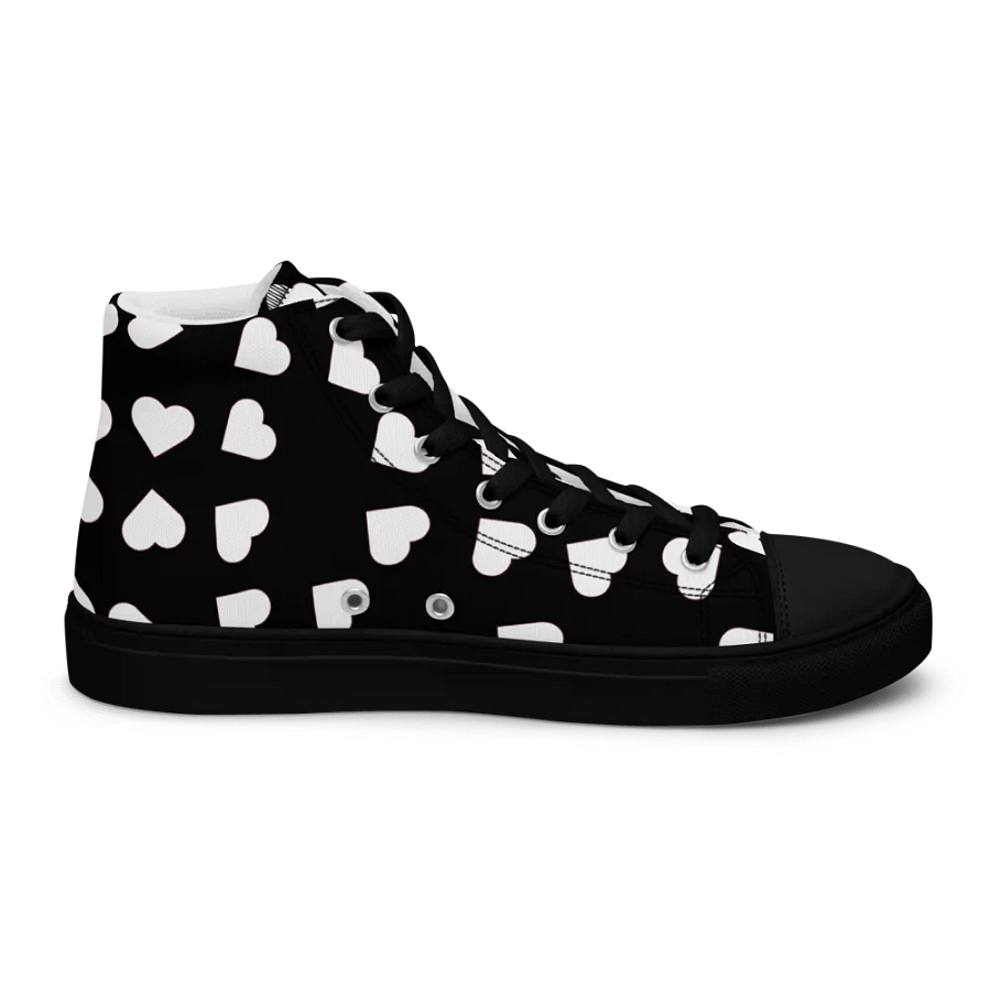 Love Pattern5 Black and White Mens Canvas High Top Shoes product image (9)