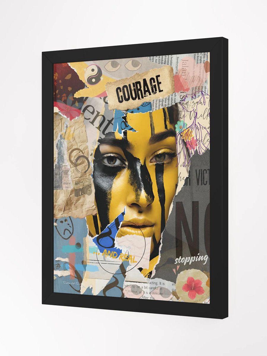 Don't be silent! Don't stop! Yellow. | Framed Collage Painting product image (3)