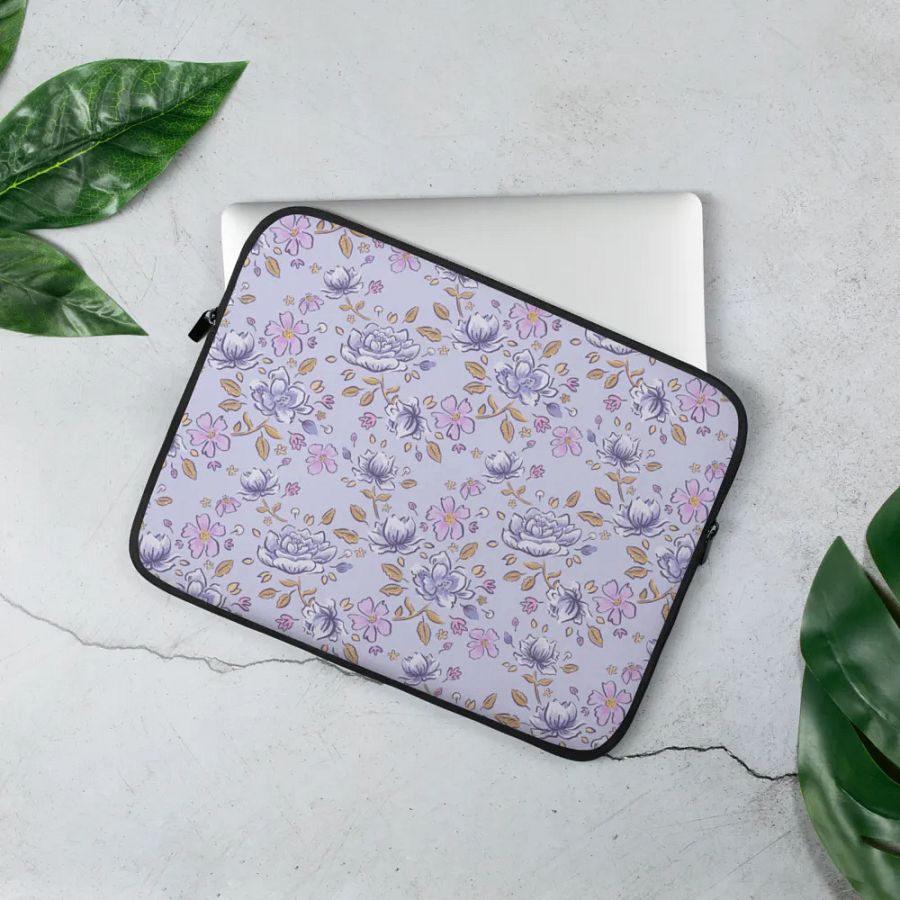 Flowers Galore Laptop Sleeve - Blue product image (2)