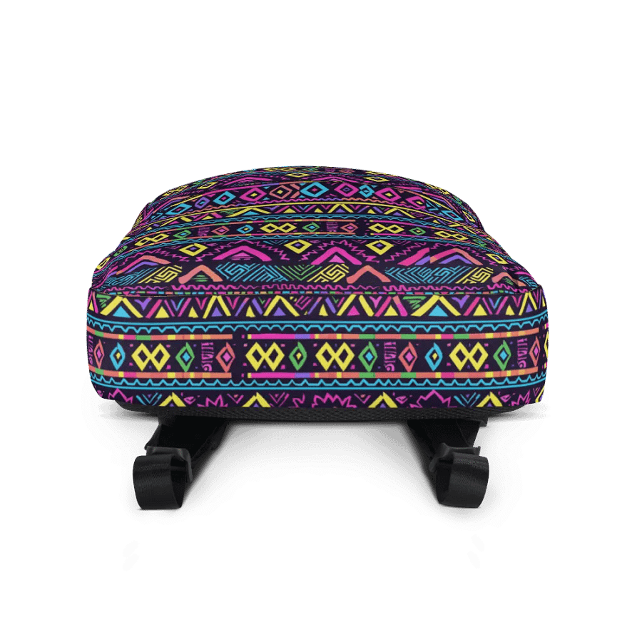 Neon Tribal Geometry Adventure Backpack product image (3)