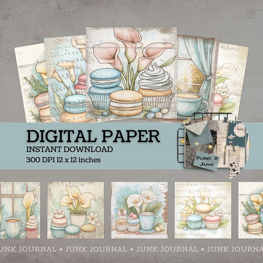 Macaron Lillies - Digital Papers V6- Commercial Use product image (1)