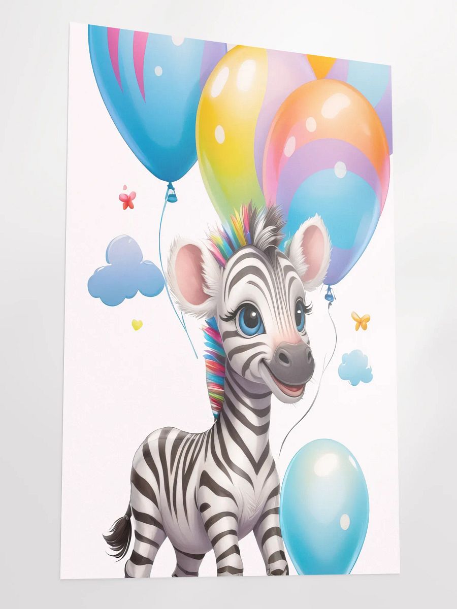 Baby Zebra - Poster - Nursery-Kids Room - Large 24x36 Inches product image (3)