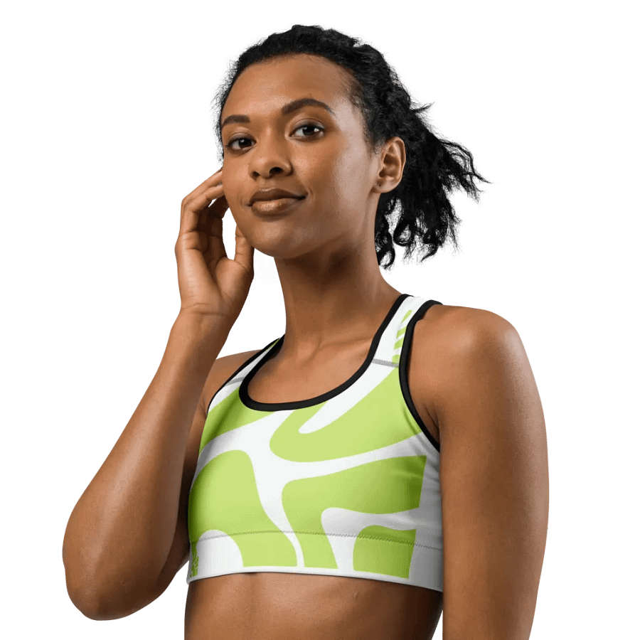 Woman Active Wear Sports Bra Green Abstract product image (2)