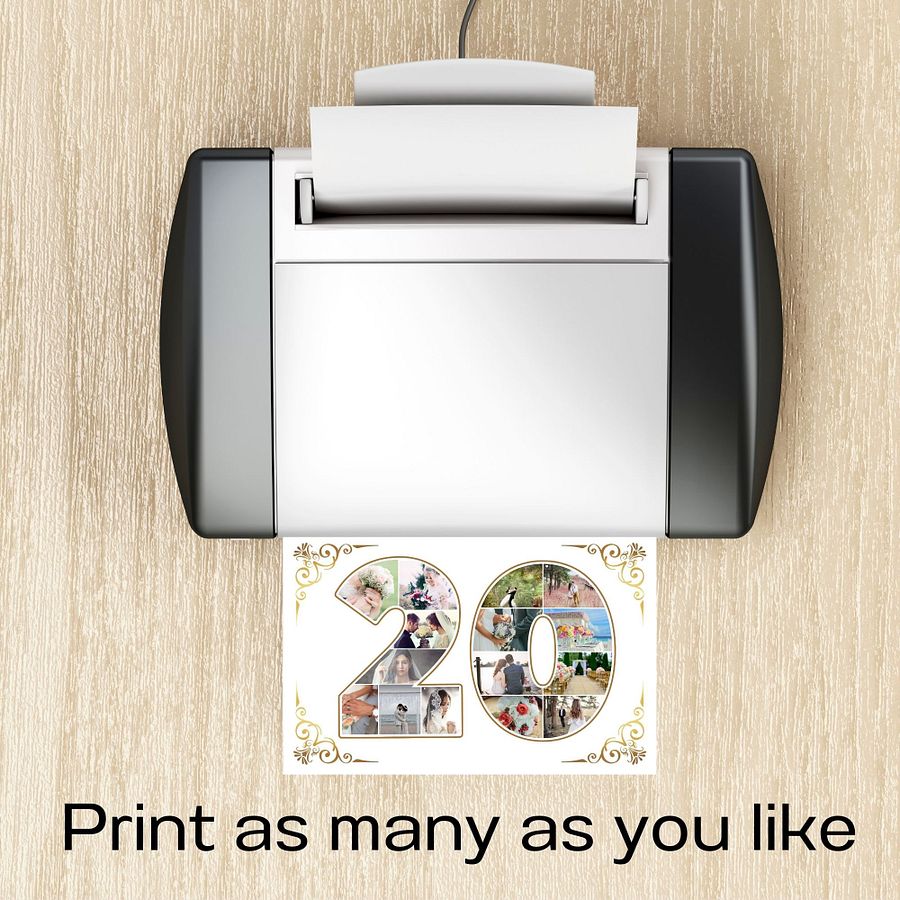 Twenty Year Celebration Card Photo Collage Canva Template product image (9)