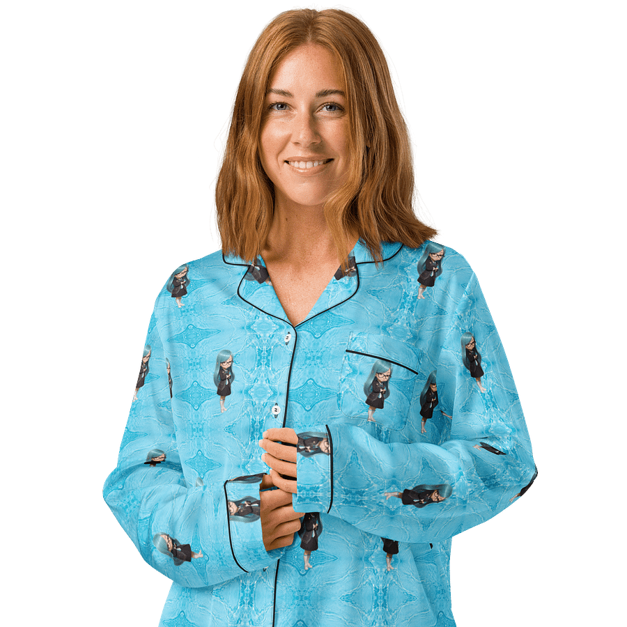 (Aqua CHIBI) K Women's Long Sleeve Pajama Top product image (3)
