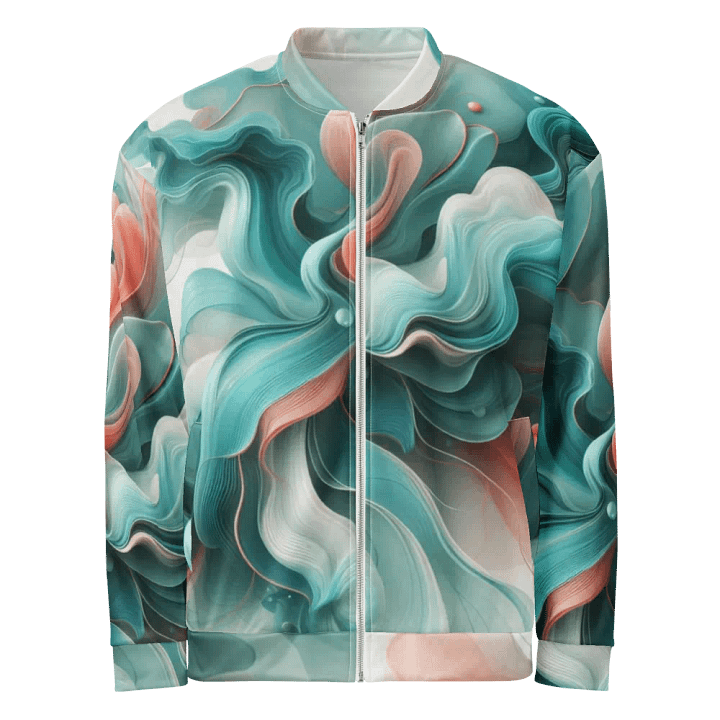 Ethereal Waves All-Over Print Bomber Jacket | AI Design product image (1)