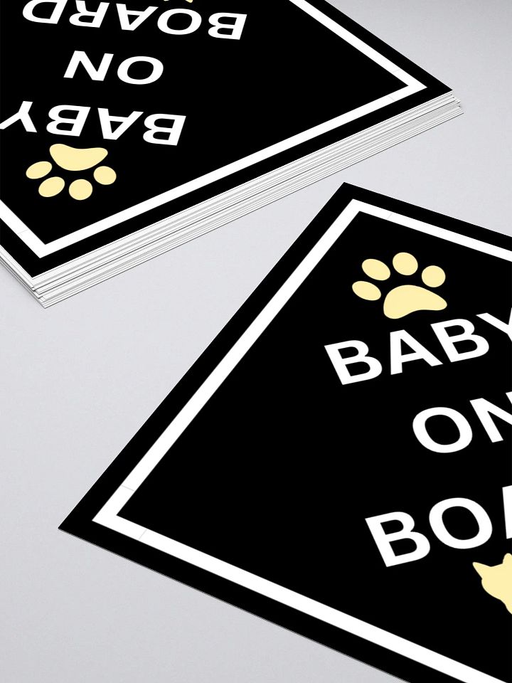 Cat Baby on Board Sticker - Ginger on Black product image (2)