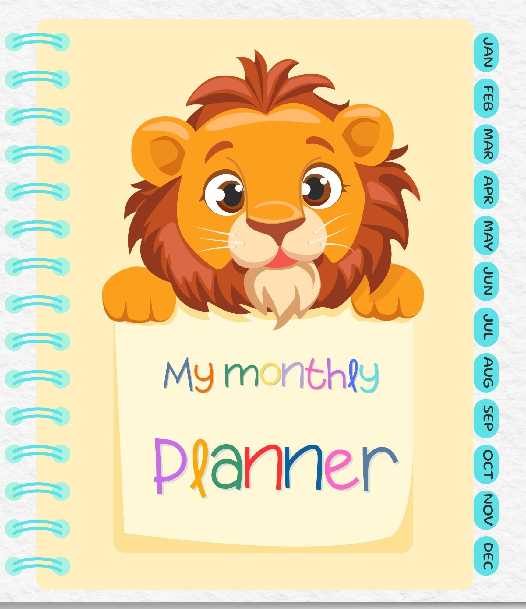 Bright Digital Monthly Planner for Schoolers product image (1)