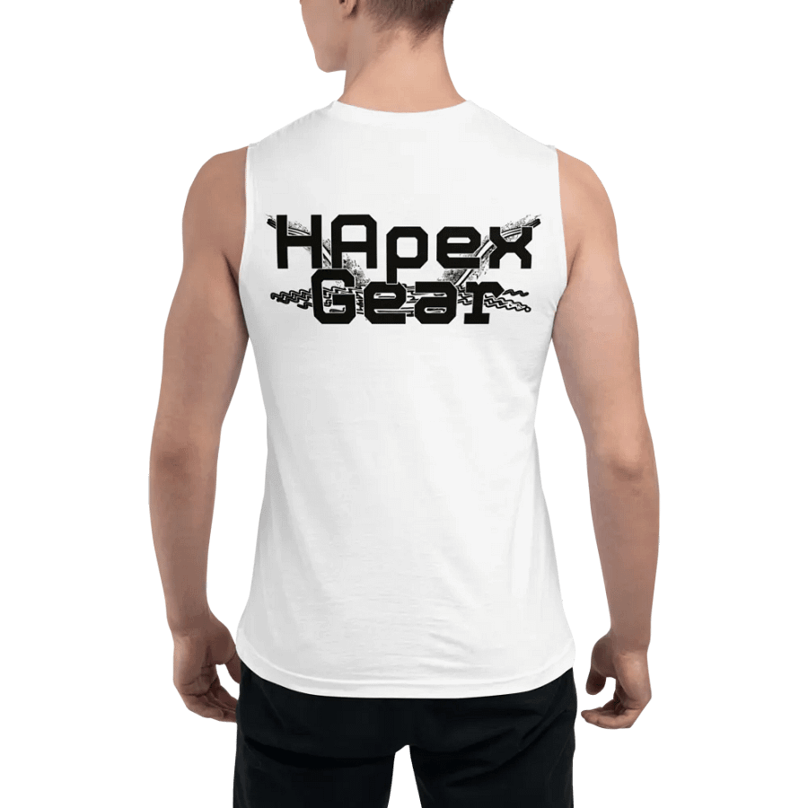 Muscle Tank - Embroidered - Black HApex Gear White Logo product image (7)