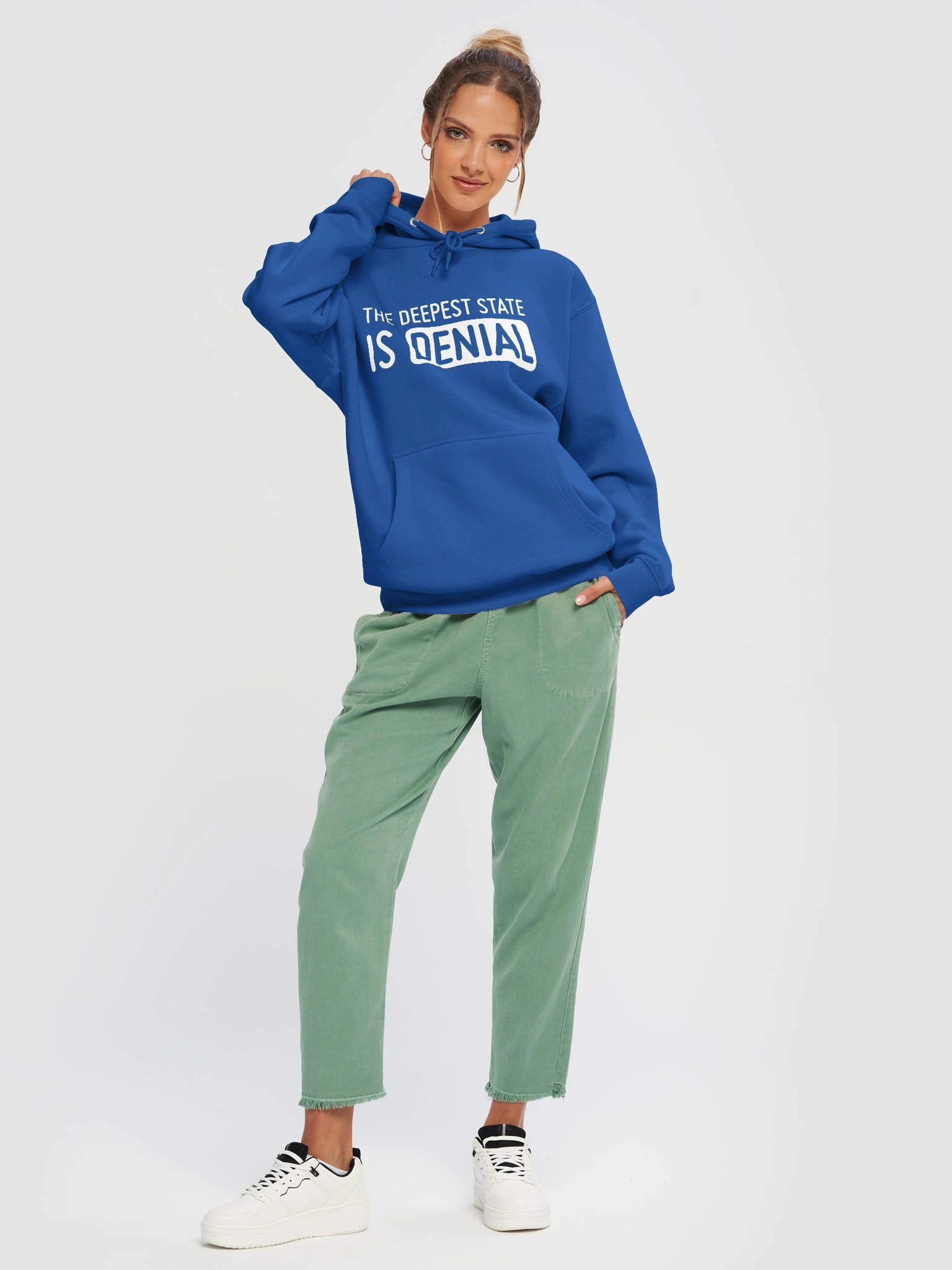 The Deepest State is Denial Hoodie (White Print Version) product image (23)
