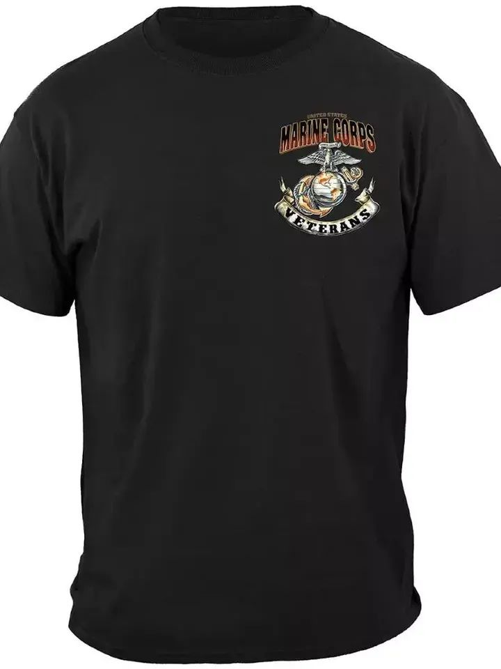 Marine Corps T-Shirt 'Proud To Have Served' - Black USMC Veteran Shirt with EGA product image (2)