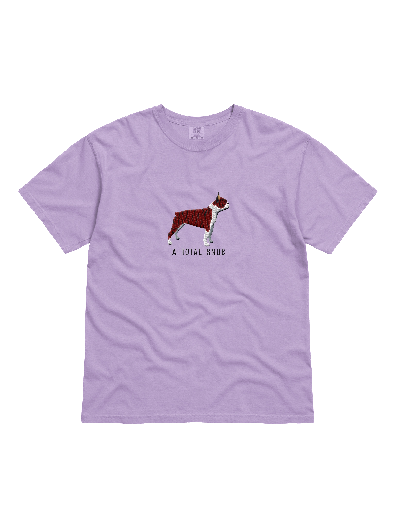A Total Snub T-Shirt(Embroidered) of a Boston Terrier(Brindle & White) product image (41)