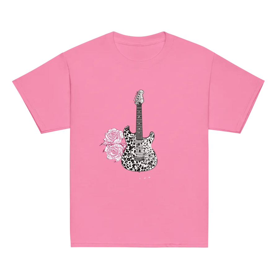 Cow Print Electric Guitar and Roses Youth Tee product image (1)