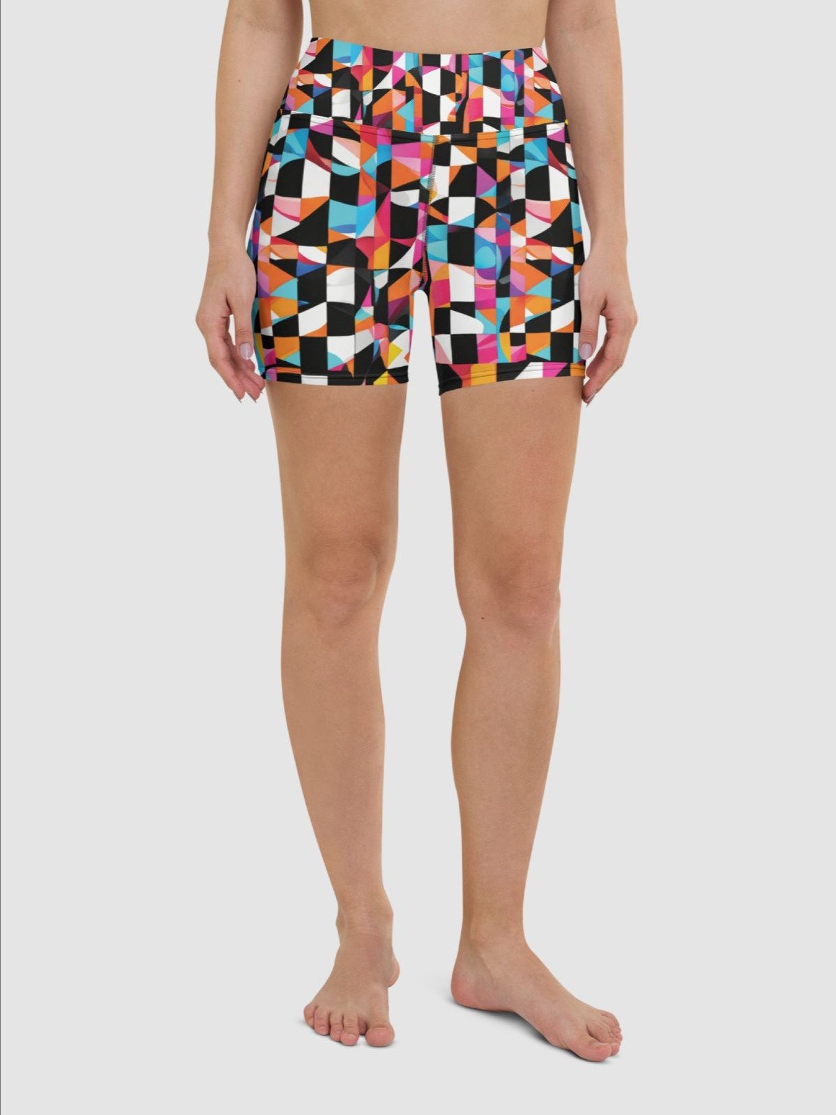 Printed Shorts "Colorful Modern Abstract Checkered Art" product image (2)