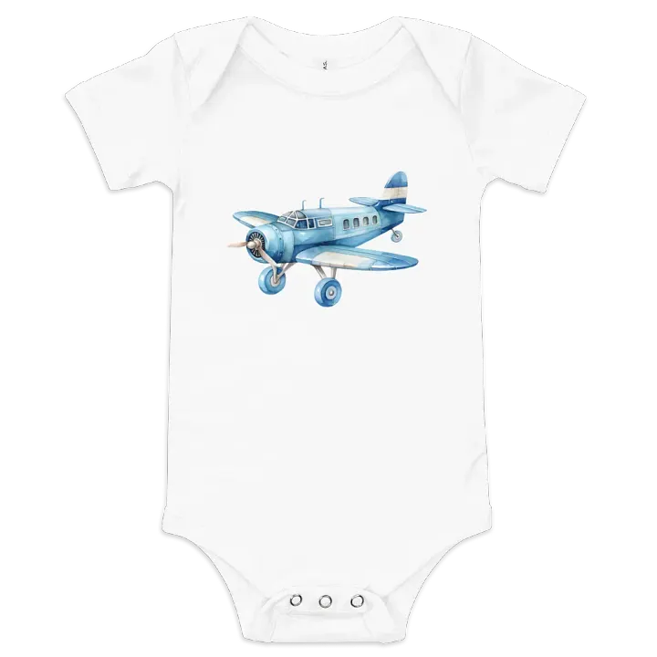 Adorable Baby Boy Onesie With An Airplane product image (1)